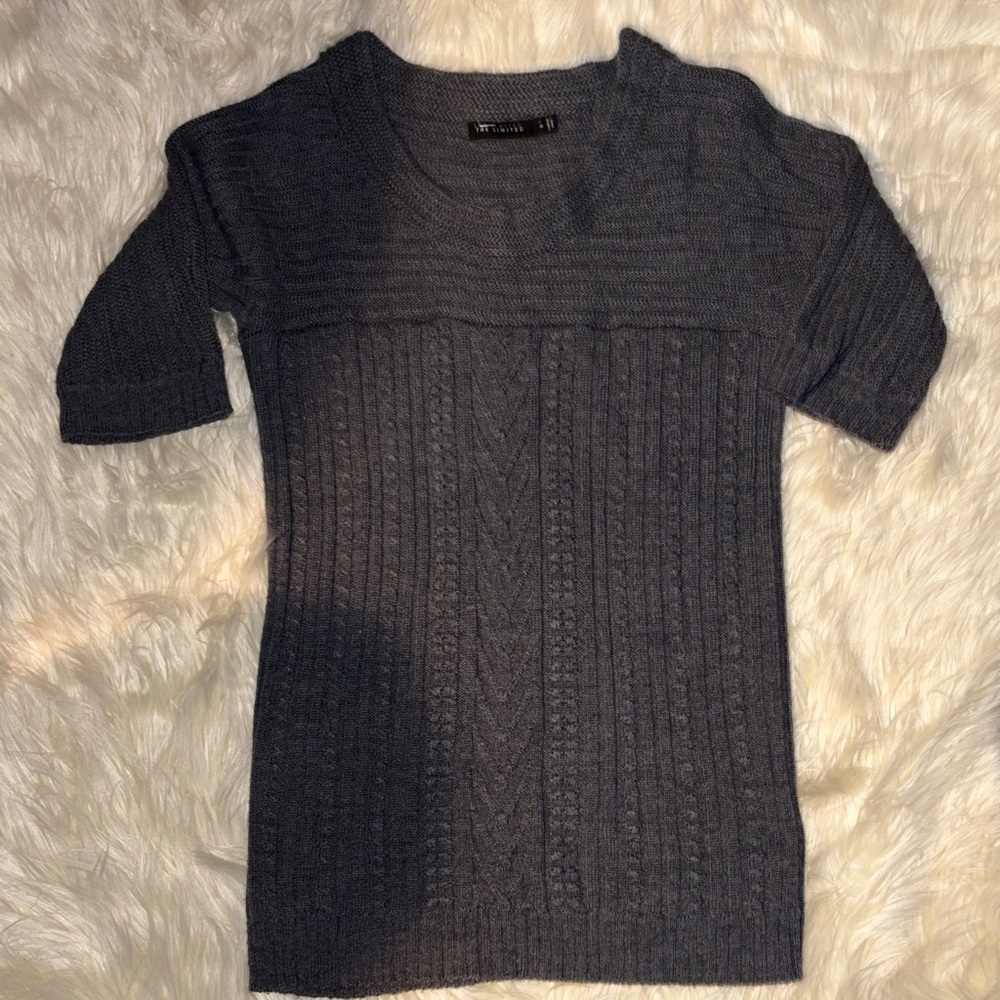 The Limited Charcoal Cable Knit Sweater